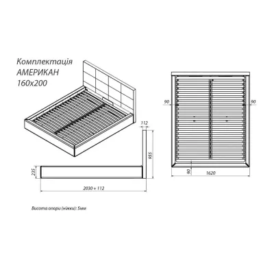 Кровать Двуспальная Американка Richman Chester New Comfort 160 x 200 см Alyaska 10 Темно-серый