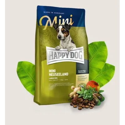 Сухой корм для собак мелких пород Happy Dog Supreme Mini Neuseeland с мясом ягненка и рисом 4 кг