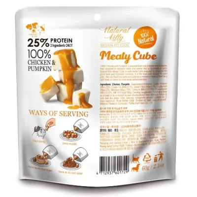 Лакомство для кошек и собак Natural Kitty Original Series Pettric Курица-гриль в тыквенном соусе 60 г