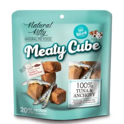 Лакомство для кошек и собак Natural KittyTuna & Anchovy в виде кубиков тунец и анчоусы Pettric 60 г