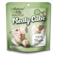 Ласощі для котів та собак Natural Kitty Meaty Cube 100% Tilapia в виде кубиков тилапії Pettric 60 г