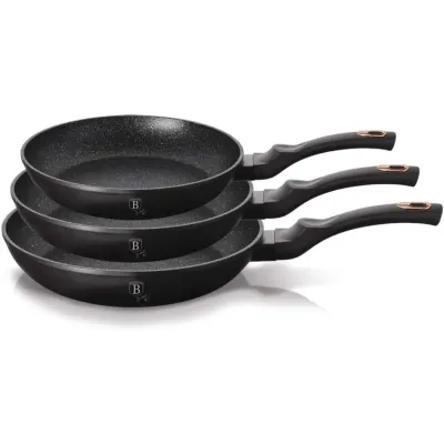 Набор сковородок из 3 предметов Berlinger Haus Black Rose Collection (BH-6158)