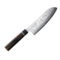 Кухонный нож Сантоку 167 мм Suncraft Senzo Black (BD-04)