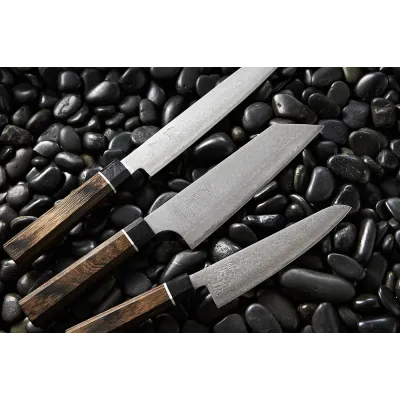 Кухонный нож японский Кирицуке 165 мм Suncraft Senzo Black (BD-08)