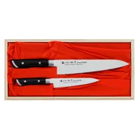 Набор из 2-х кухонных ножей в подарочной коробке Satake Hiroki (HG8341W) Набор из 2-х кухонных ножей в подарочной коробке Satake Hiroki (HG8341W)