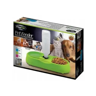 Кормушка для котов и собак Fine Pet Feeder с поилкой Green (3_03635)