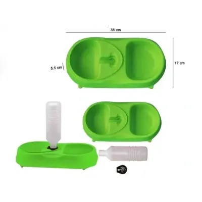 Кормушка для котов и собак Fine Pet Feeder с поилкой Green (3_03635)