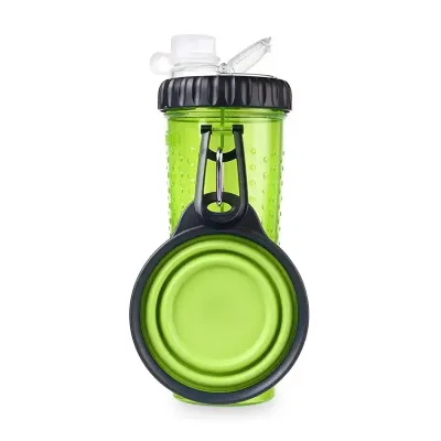 Бутылка для животных Snack-Duo для воды и корма со складной миской Green (3_03743) Бутылка для животных Snack-Duo для воды и корма со складной миской Green (3_03743)