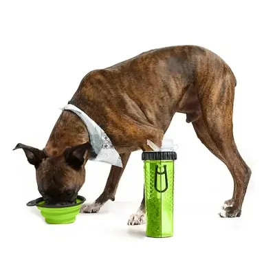 Бутылка для животных Snack-Duo для воды и корма со складной миской Green (3_03743) Бутылка для животных Snack-Duo для воды и корма со складной миской Green (3_03743)