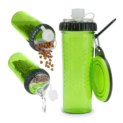 Бутылка для животных Snack-Duo для воды и корма со складной миской Green (3_03743) Бутылка для животных Snack-Duo для воды и корма со складной миской Green (3_03743)