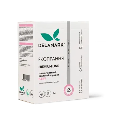 Пральний порошок DeLaMark Baby з ефектом кондиціонера 1 кг