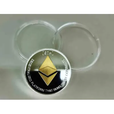 Сувенірна монета Eurs Ethereum ETH Срібно-золотий колір (ETH-G-S)
