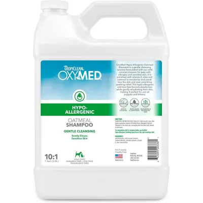 Шампунь для собак и котов OxyMed Tropiclean гипоалергенный успокаивающий 1:10 3,8 л