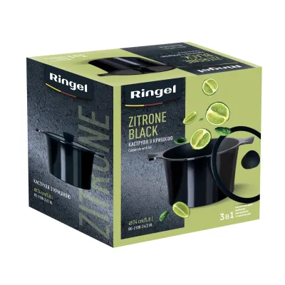 Кастрюля RINGEL Zitrone 5.8 л 24 см Black (6471576)