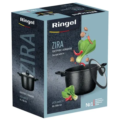 Кастрюля RINGEL Zira 6.3 л 24 см Черный (6865317) Кастрюля RINGEL Zira 6.3 л 24 см Черный (6865317)