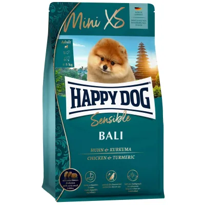 Корм для собак мелких и очень мелких пород до 5 кг Happy Dog мини XS XS Бали с курицей и куркумой 300 г