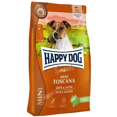 Сухой корм для собак мелких пород Happy Dog Sensible Mini Toscana с уткой и лососем 4 kg Сухой корм для собак мелких пород Happy Dog Sensible Mini Toscana с уткой и лососем 4 kg