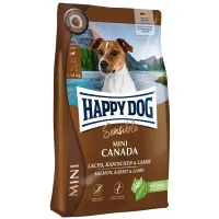 Сухой корм для собак мелких пород Happy Dog Sensible Mini Canada с лососем кроликом и ягненком 4 kg