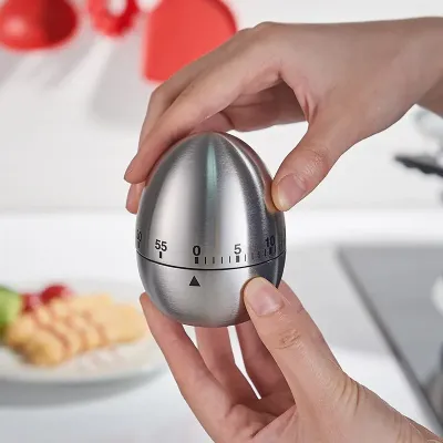 Кухонний таймер механічний з нержавіючої сталі Kitchen Яйце Срібло