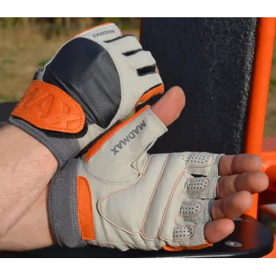 Рукавички для фітнесу MadMax MFG-850 Crazy L Grey/Orange
