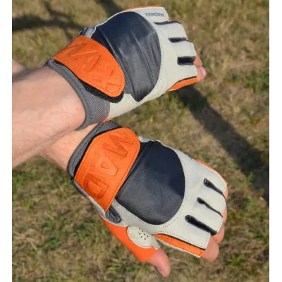 Рукавички для фітнесу MadMax MFG-850 Crazy L Grey/Orange