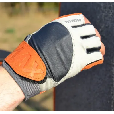 Перчатки для фитнеса MadMax MFG-850 Crazy XXL Grey/Orange