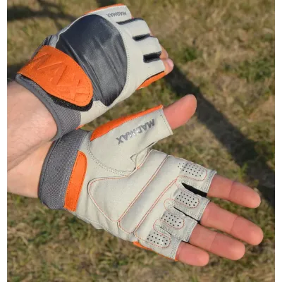 Перчатки для фитнеса MadMax MFG-850 Crazy XXL Grey/Orange