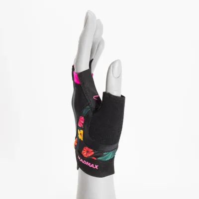 Перчатки для фитнеса MadMax MFG-770 Flower Power Gloves XS Black/Pink Перчатки для фитнеса MadMax MFG-770 Flower Power Gloves XS Black/Pink