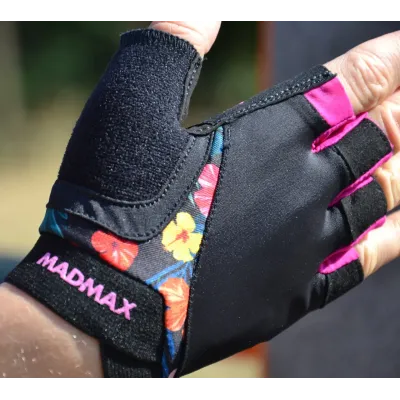 Перчатки для фитнеса MadMax MFG-770 Flower Power Gloves XS Black/Pink Перчатки для фитнеса MadMax MFG-770 Flower Power Gloves XS Black/Pink