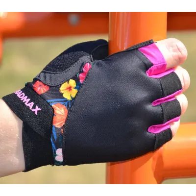 Перчатки для фитнеса MadMax MFG-770 Flower Power Gloves XS Black/Pink Перчатки для фитнеса MadMax MFG-770 Flower Power Gloves XS Black/Pink