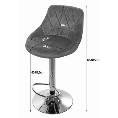 Барный стул LEOBERT KAST GREY-CHROM (Aksamit) Барный стул LEOBERT KAST GREY-CHROM (Aksamit)