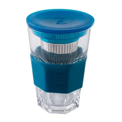 Заварник-стакан с силиконовой защитой и ситечком ZestGlass 415 мл blue DP83527 Pasabahce Заварник-стакан с силиконовой защитой и ситечком ZestGlass 415 мл blue DP83527 Pasabahce