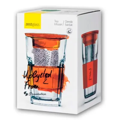 Заварник-стакан с силиконовой защитой и ситечком ZestGlass 415 мл Orange DP83528 Pasabahce Заварник-стакан с силиконовой защитой и ситечком ZestGlass 415 мл Orange DP83528 Pasabahce