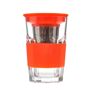 Заварник-стакан с силиконовой защитой и ситечком ZestGlass 415 мл Orange DP83528 Pasabahce Заварник-стакан с силиконовой защитой и ситечком ZestGlass 415 мл Orange DP83528 Pasabahce