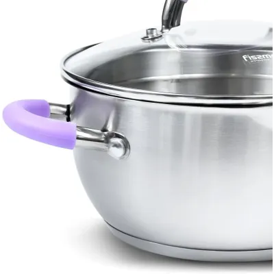 Кастрюля на 4.7л из нержавеющей стали Annette с крышкой-дуршлагом DP86336 Fissman