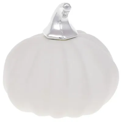 Декоративная фигурка Pumpkin белый мат с серебром DP87197 BonaDi