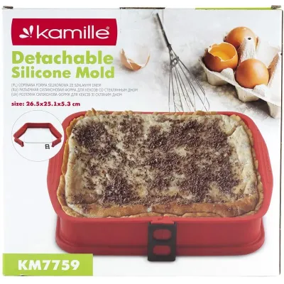 Жаропрочная разъемная форма 26.5х25 см со стеклянным дном Kamille DP91191