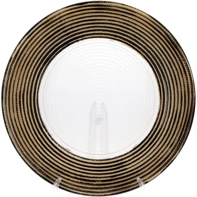 Блюдо 33 см стекло Gold DP91219 BonaDi