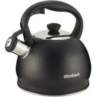 Чайник со свистком 2л черный матовый из нержавеющей стали DP97184 Ofenbach
