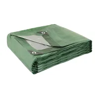 Тент двусторонний MASTERTOOL 6х8 м 130 г/м² Khaki and silver (89-1608)