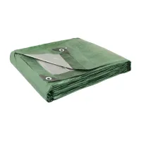 Тент двусторонний MASTERTOOL 4х5 м 130 г/м² Khaki and silver (89-1405)