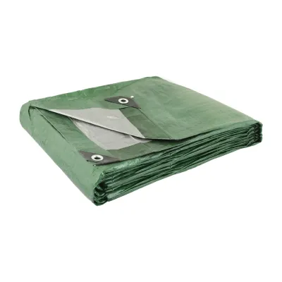 Тент двусторонний MASTERTOOL 4х5 м 130 г/м² Khaki and silver (89-1405)