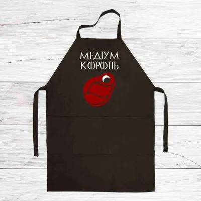 Фартух кухонний з принтом Кавун Medium king Медіум король 68 см Чорний