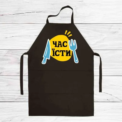 Фартух кухонний з принтом Кавун Food time Час є 68 см Чорний Фартух кухонний з принтом Кавун Food time Час є 68 см Чорний