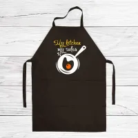 Фартух кухонний з принтом Кавун My kitchen my rules 68 см Чорний
