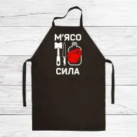 Фартух кухонний з принтом Кавун М'ясо сила Молоток, ніж, обробна дошка з м'ясом 68 см Чорний Фартух кухонний з принтом Кавун М'ясо сила Молоток, ніж, обробна дошка з м'ясом 68 см Чорний