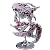 Мини статуэтка со стразами Fish Silver 9х9см AL219048 Crystocraft