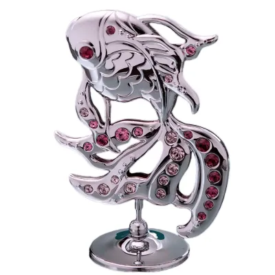 Мини статуэтка со стразами Fish Silver 9х9см AL219048 Crystocraft