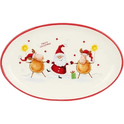 Керамическая тарелка для сервировки Santa 29х18.5 см DP219179 BonaDi