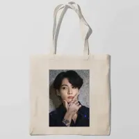 Еко-сумка шоппер з принтом Твій викрадач Чон Чонгук - Jungkook Jeon 3 Кавун Бежевий